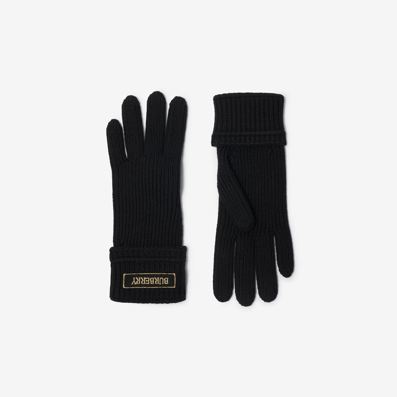 Burberry Logo Patch Wool Blend Gloves outlook