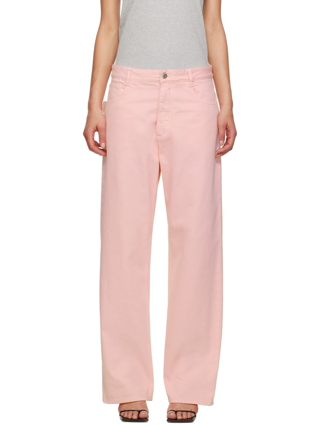 Pink Wide-Leg Jeans - 1