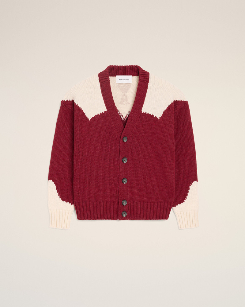 RED WOOL AMI DE COEUR CARDIGAN 1