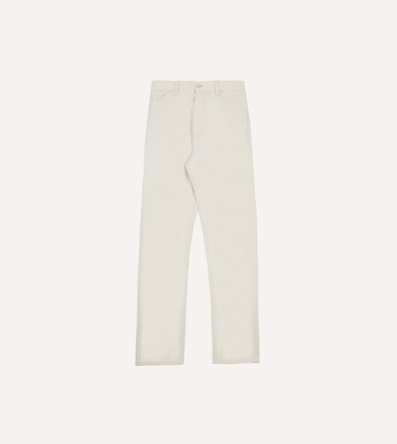 Ecru 12.7oz Selvedge Denim Painter Pants - 1