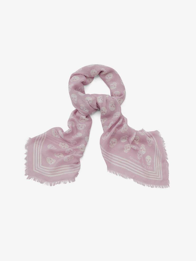 Biker Skull Scarf in Lilac/ivory - 2