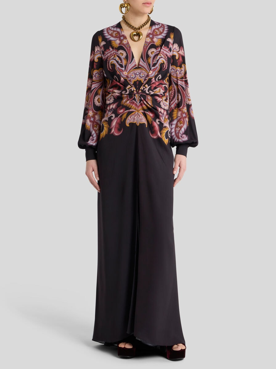 PRINTED STRETCH SABLÉ DRESS - 3