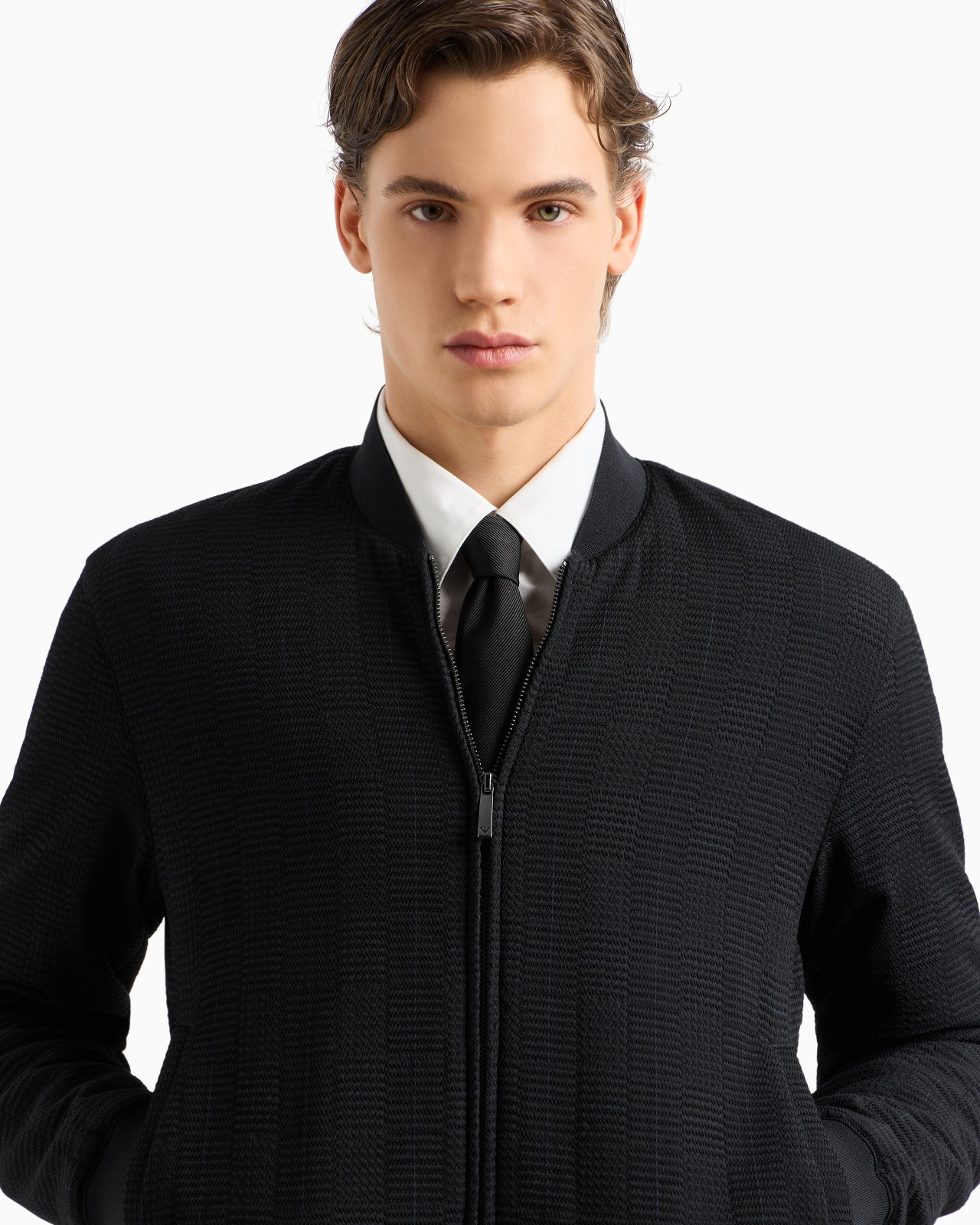 VIRGIN-WOOL BOMBER JACKET WITH 3D-EFFECT WEAVE - 5