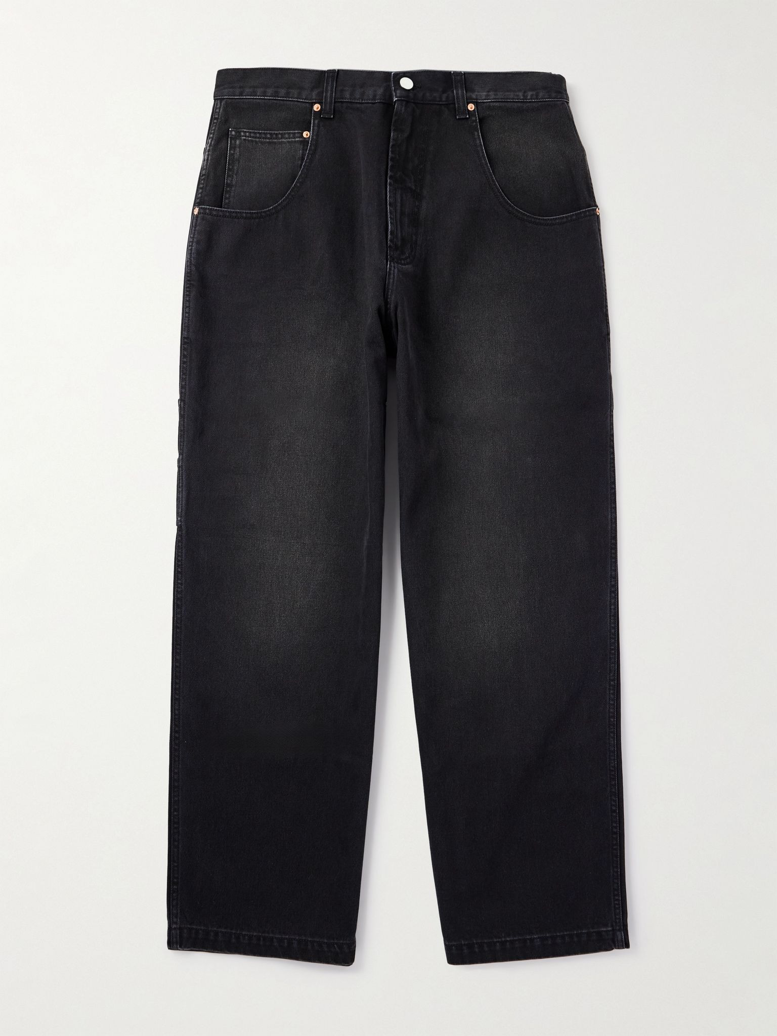 Hip-Hop Straight-Leg Jeans Black - 1