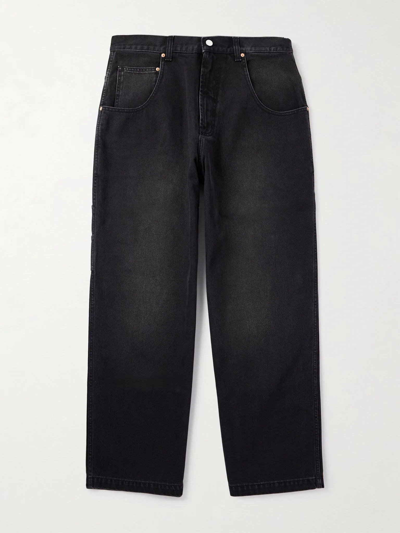 Hip-Hop Straight-Leg Jeans Black - 1