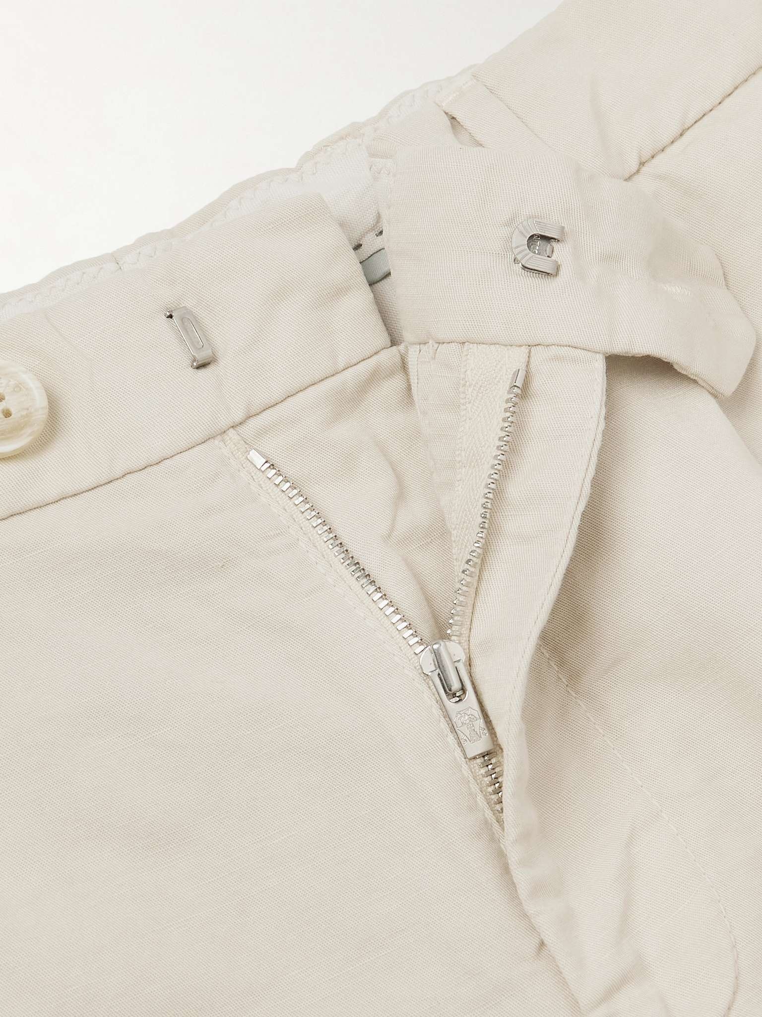 Straight-Leg Pleated Linen and Cotton-Blend Trousers - 3