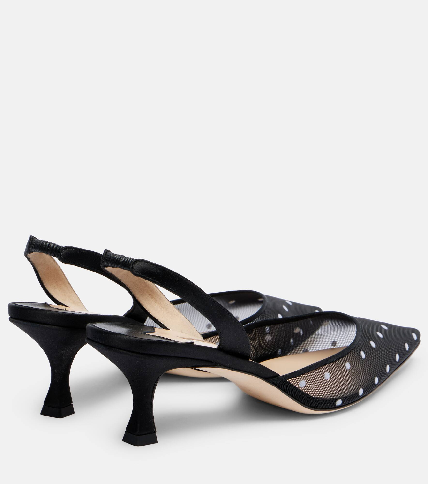 Carolyne 50 polka-dot mesh slingback pumps - 2