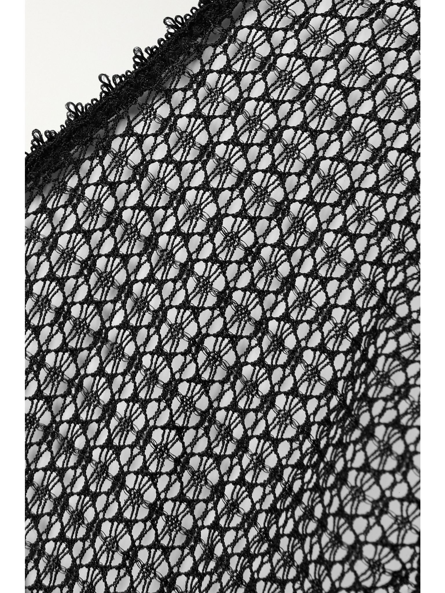 Paneled crochet and mesh underwired bodysuit Black - 4