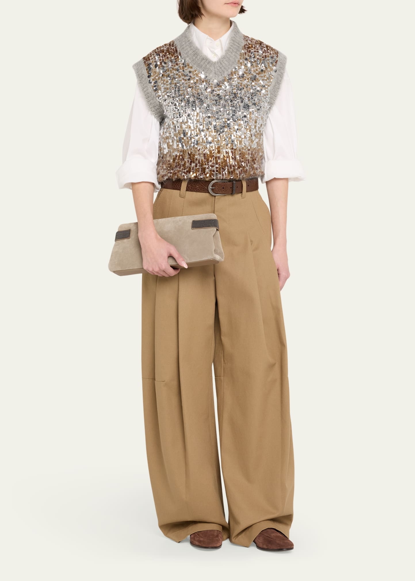 Essense Monili Suede Clutch Bag - 6