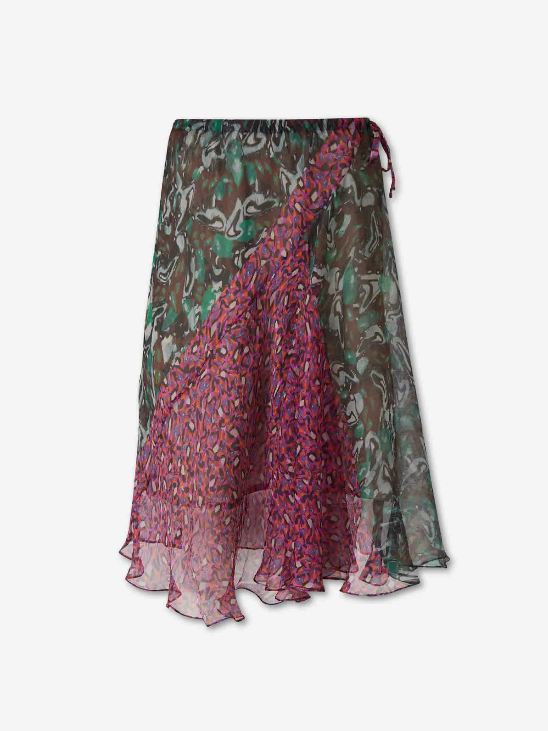 PRINTED SILK SKIRT - 1