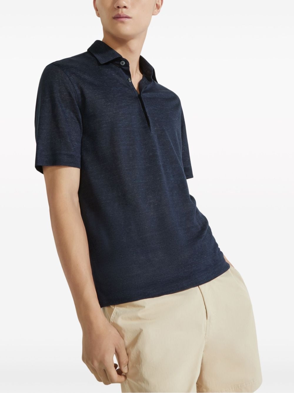 linen polo shirt - 4