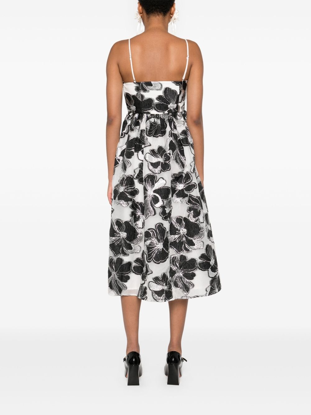 Anemone-jacquard voluminous midi dress - 4