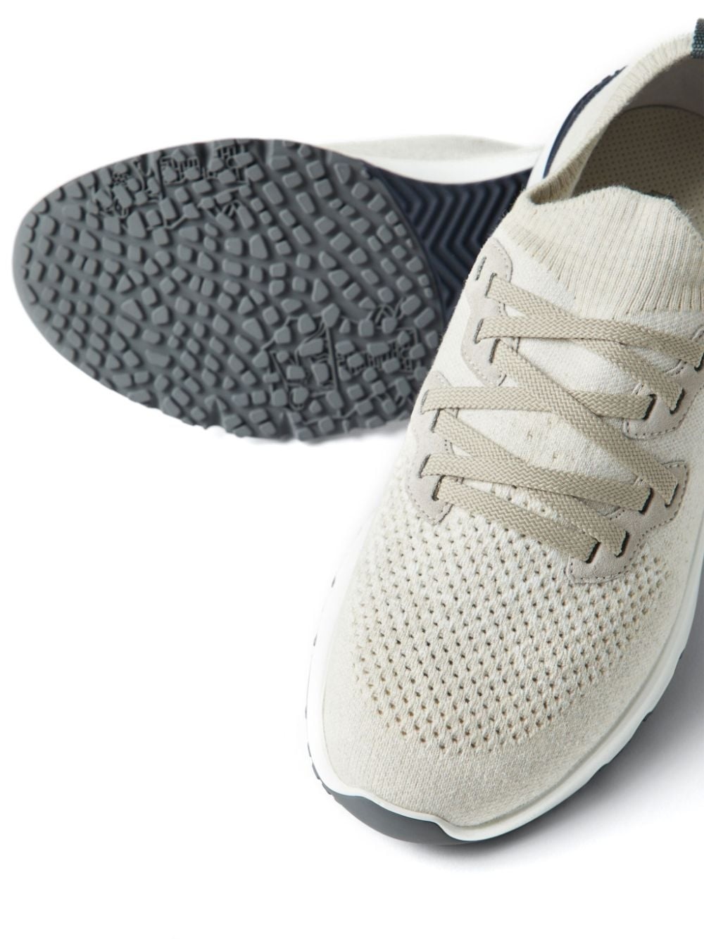 perforated-detail low-top sneakers - 4