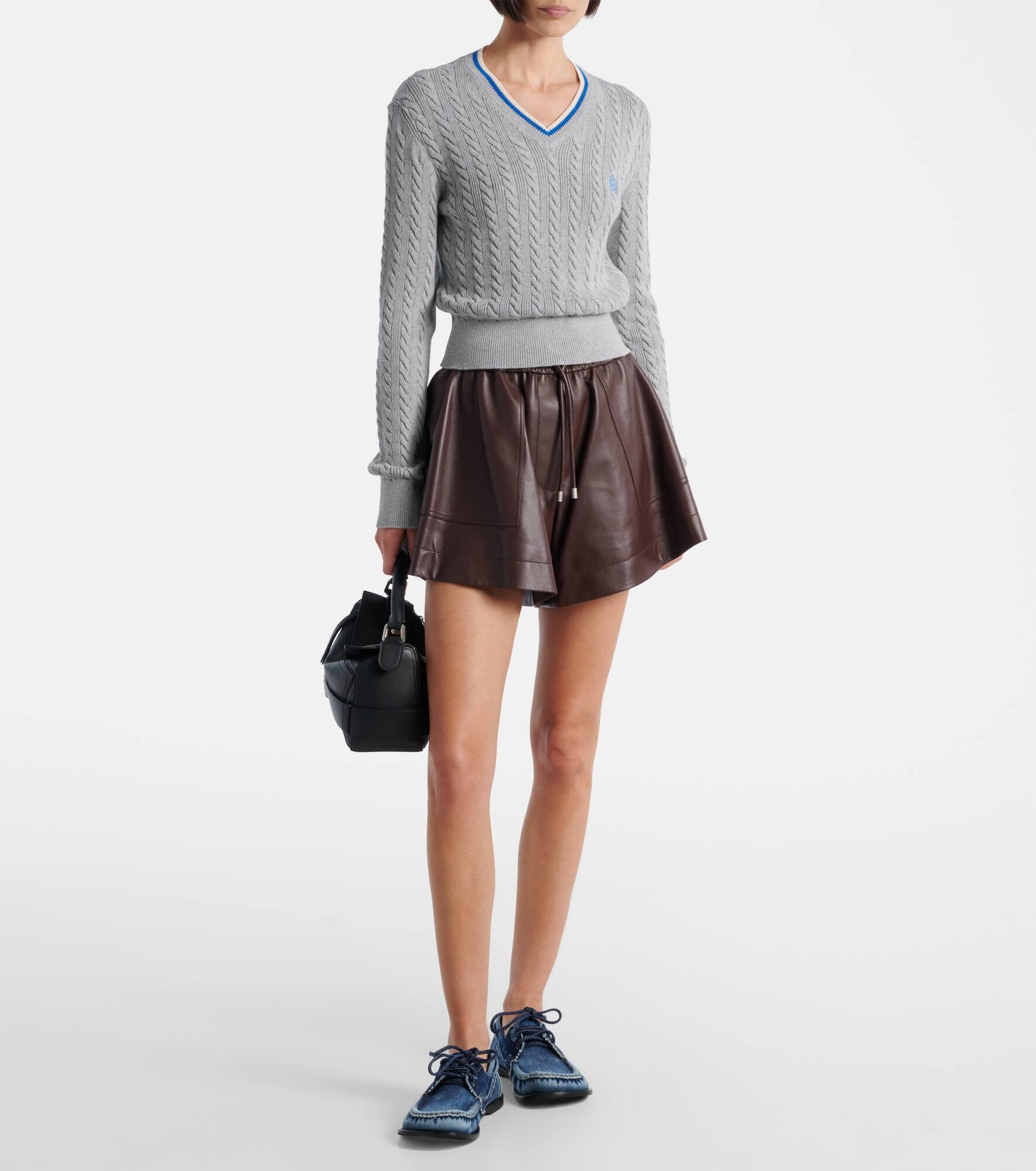 Cable-knit cropped cotton sweater - 6