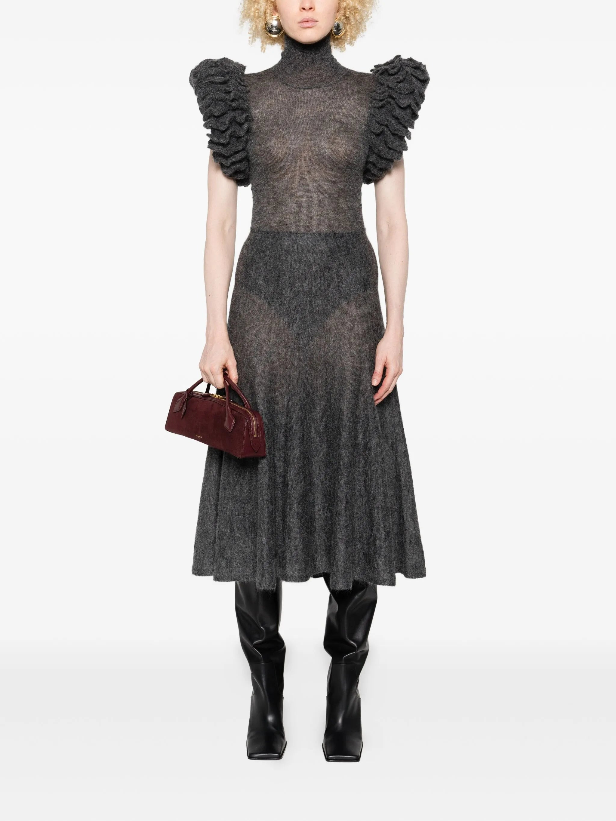 Alaïa Ruffled High-neck Bodysuit - 3