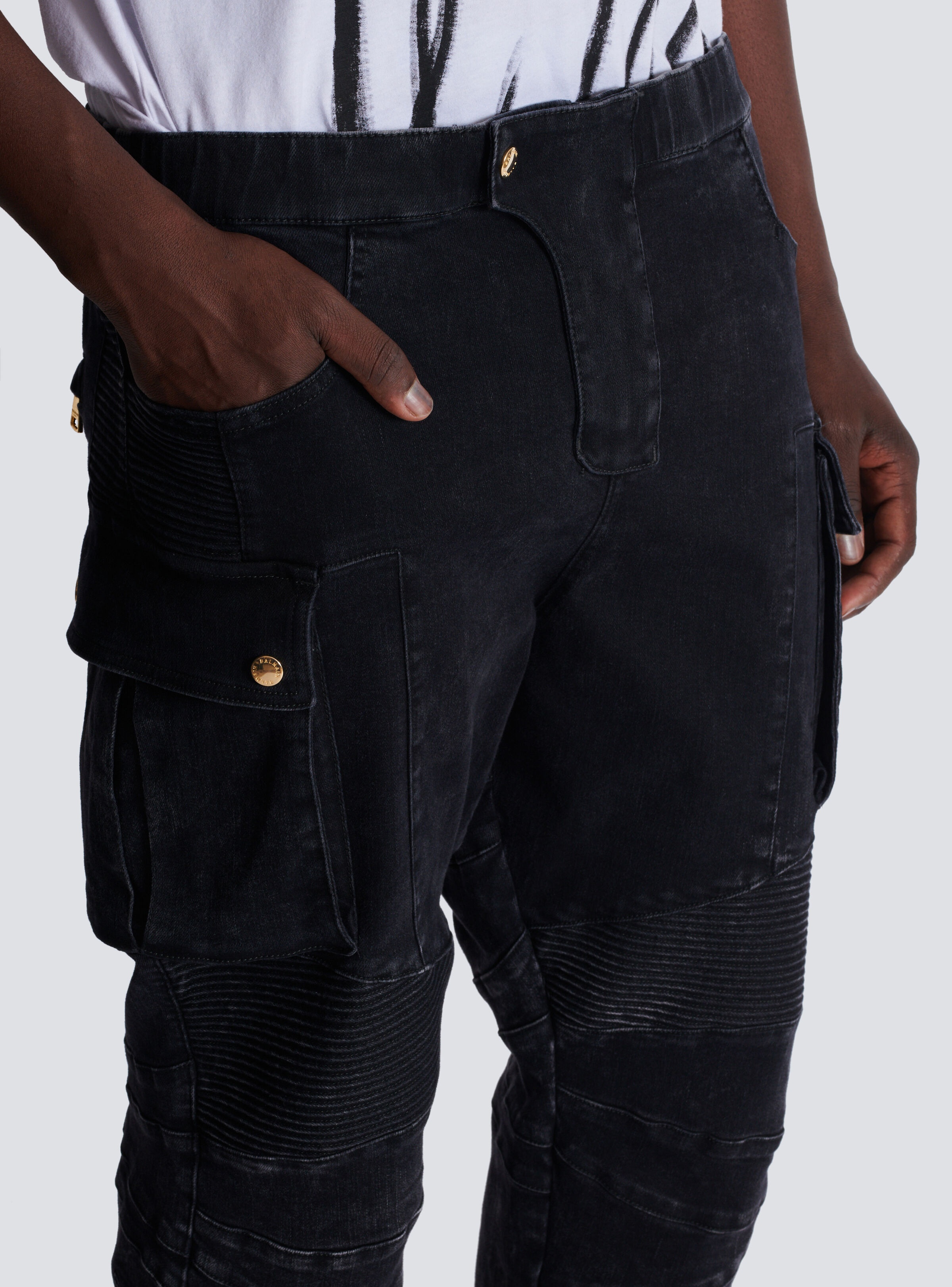 Denim cargo jeans - 7