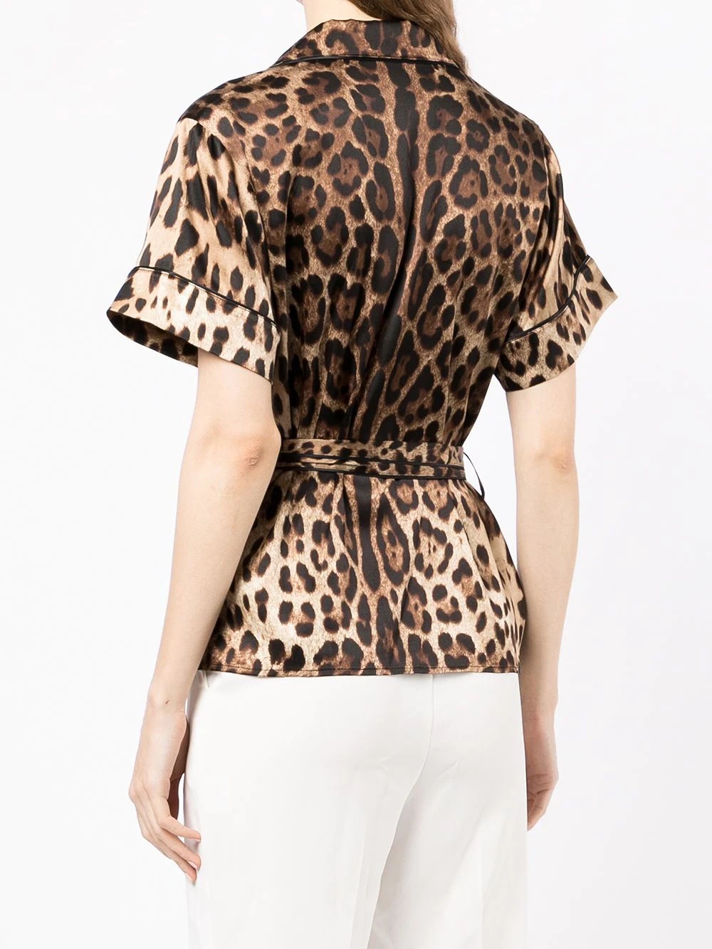 leopard-print tie-waist shirt - 4