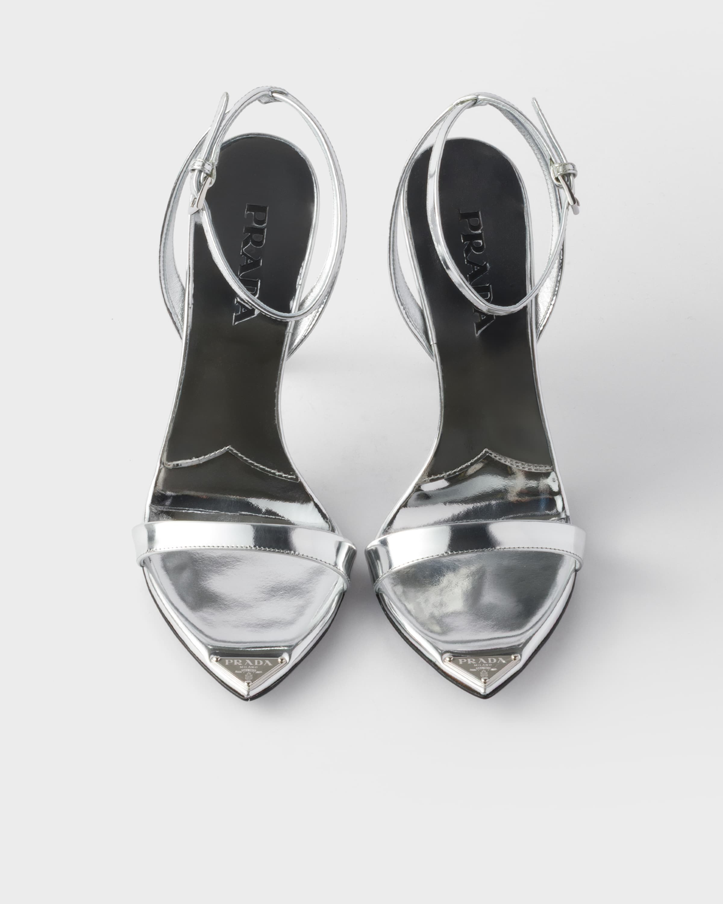 Metallic leather high-heeled sandals - 3