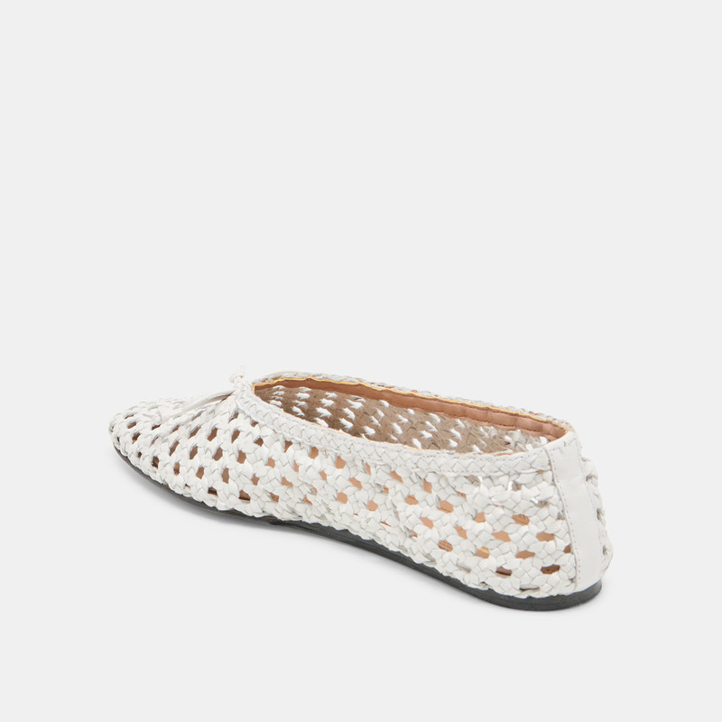 EDDA BALLET FLATS BONE WOVEN LEATHER 5