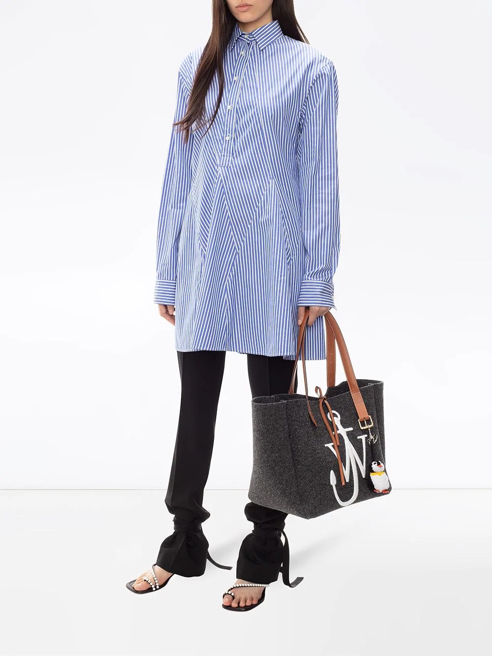 godet-hem striped shirt-dress - 3