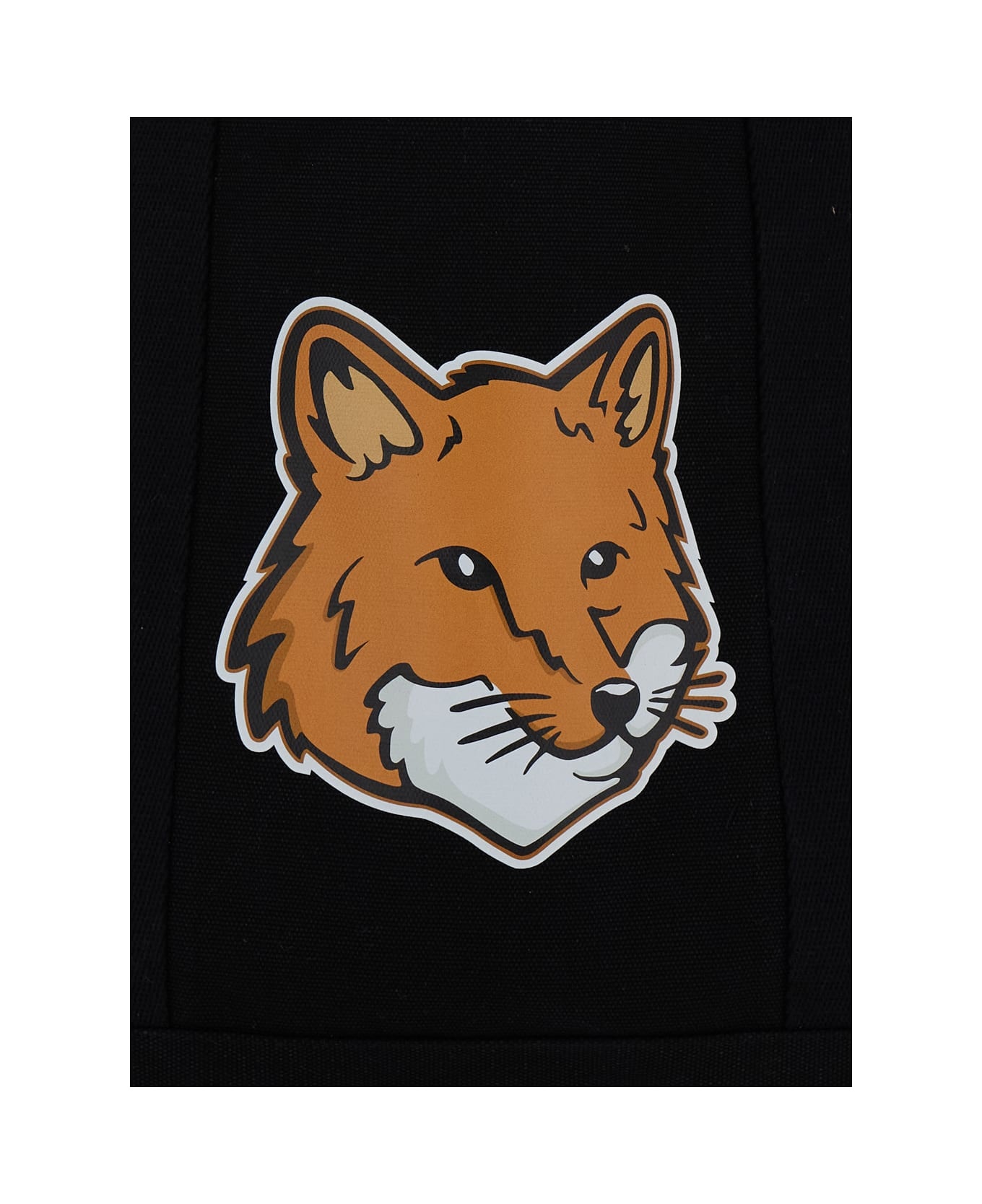 Black Tote Bag With Fox Head Patch In Cotton Canvas Man - 3