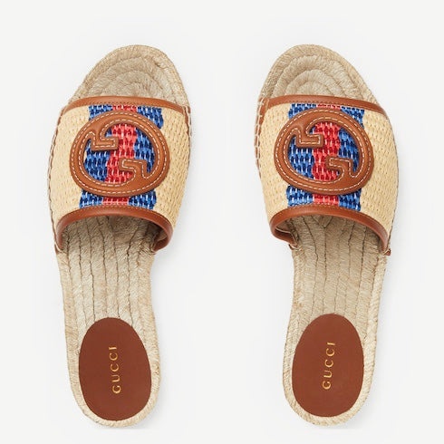 Gucci Interlocking G espadrille Slides - 2