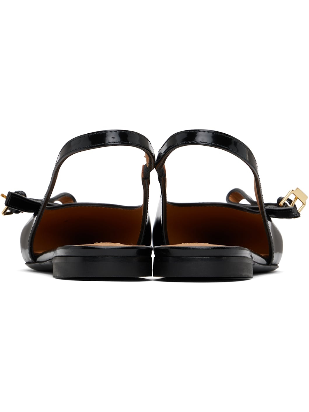 Black Buckled Bow Ballerina Flats - 2