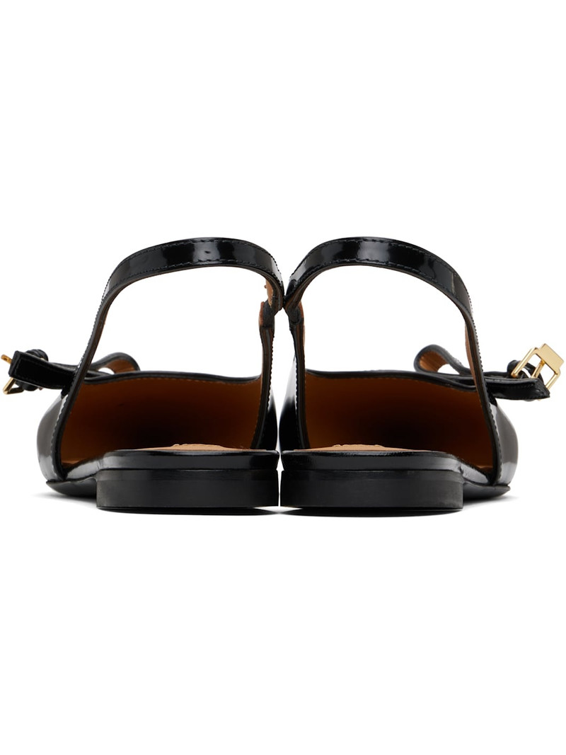 Black Buckled Bow Ballerina Flats 2