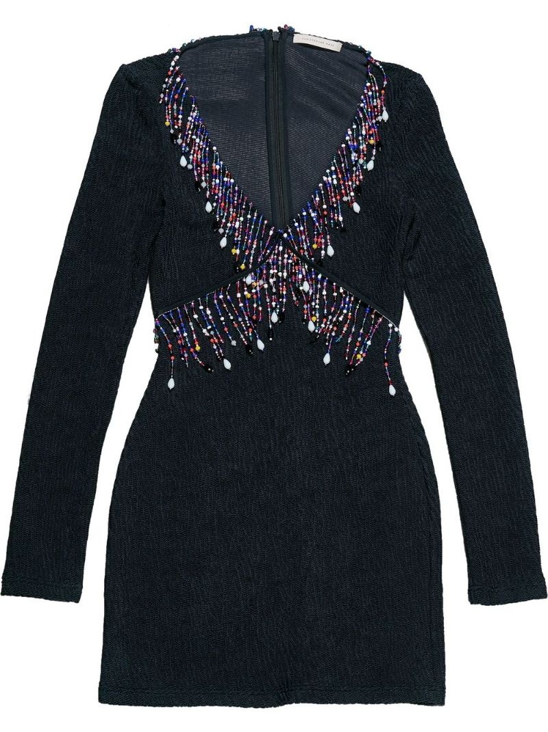 bead-embellished minidress - 1