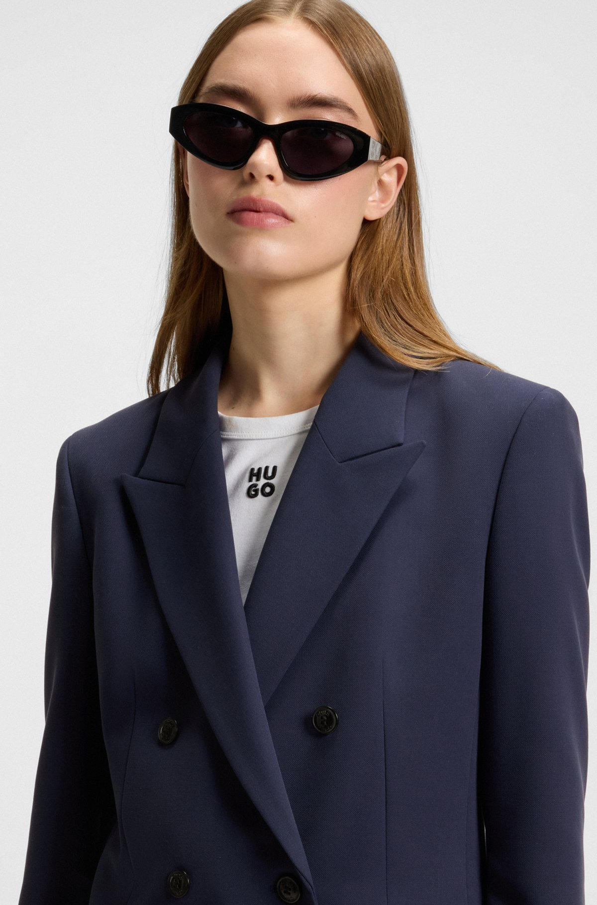 RELAXED-FIT BLAZER IN MELANGE FABRIC - 5
