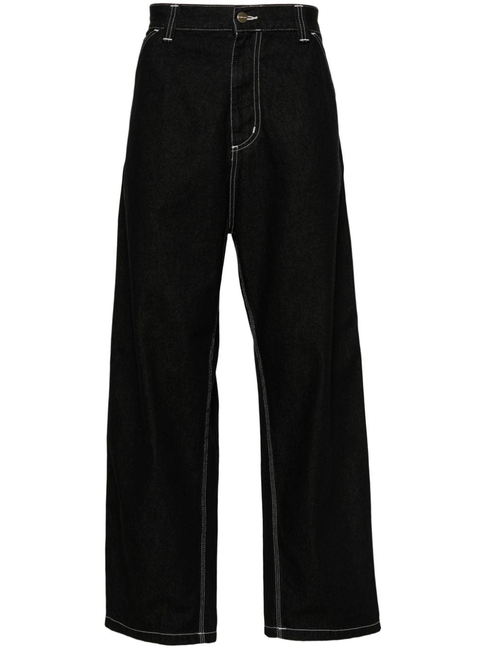 logo-patch cotton wide-leg jeans - 1