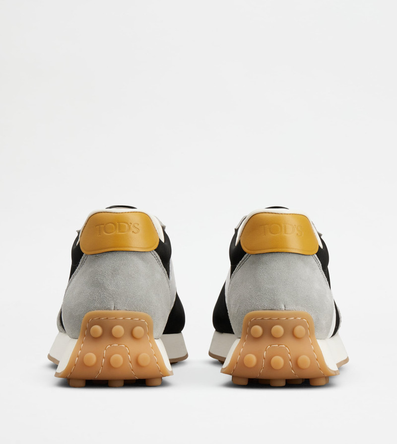 Tod's SNEAKERS IN LEATHER AND TECHNICAL FABRIC - GREY, BLACK, WHITE outlook