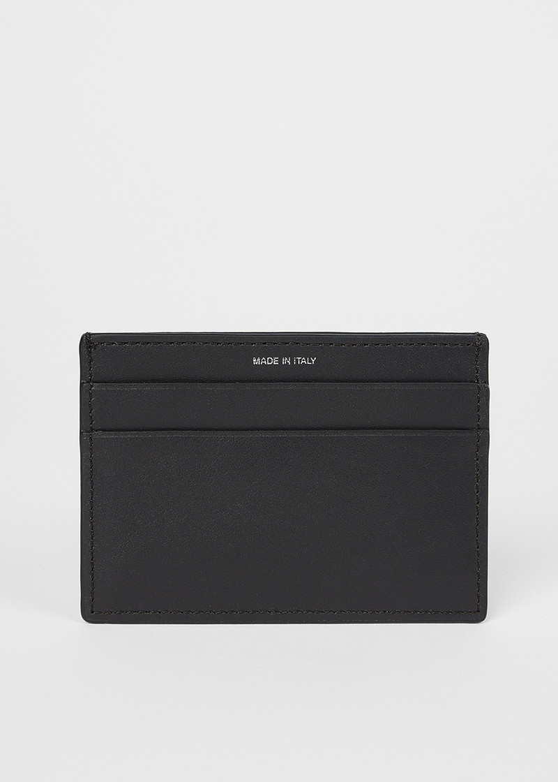 Paul Smith Dark Brown Leather 'Shadow Stripe' Card Holder outlook