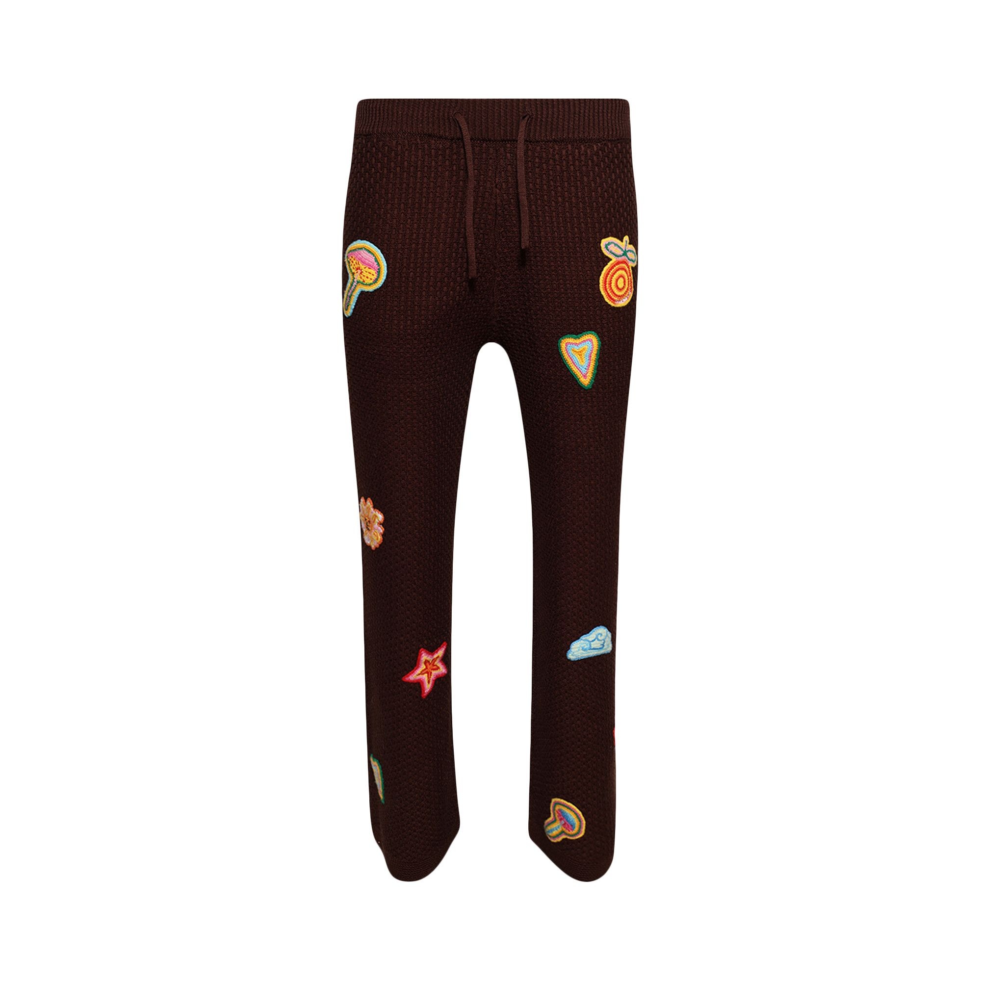 Casablanca Crochet Motif Trousers 'Brown' - 1