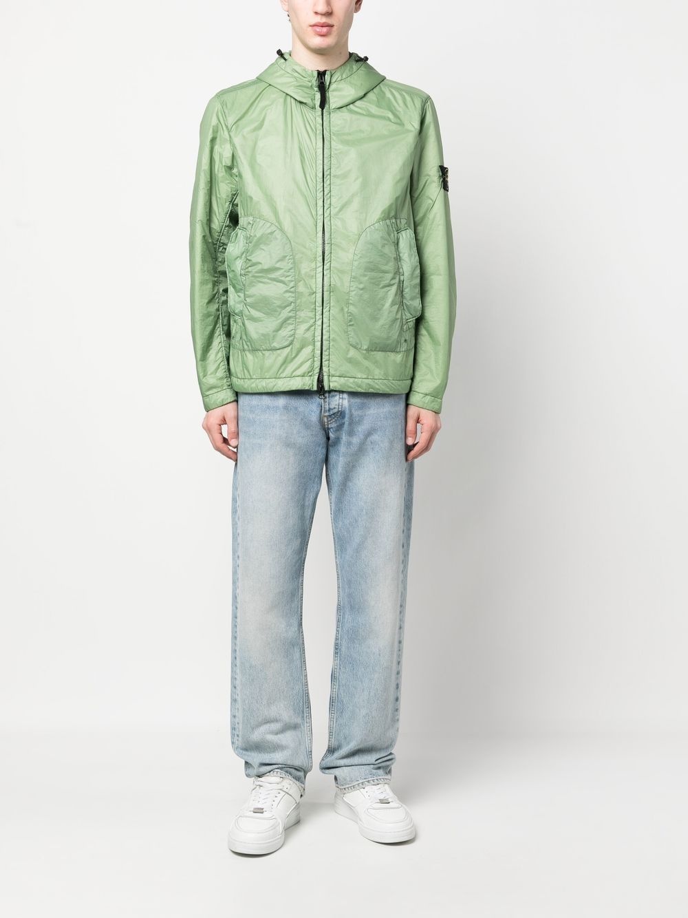 logo-patch hooded jacket - 2