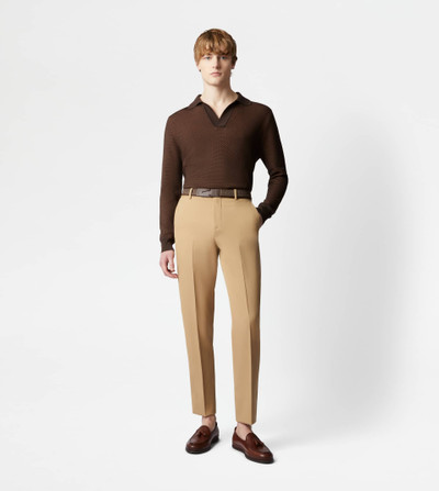 Tod's POLO SHIRT IN KNIT - BROWN outlook