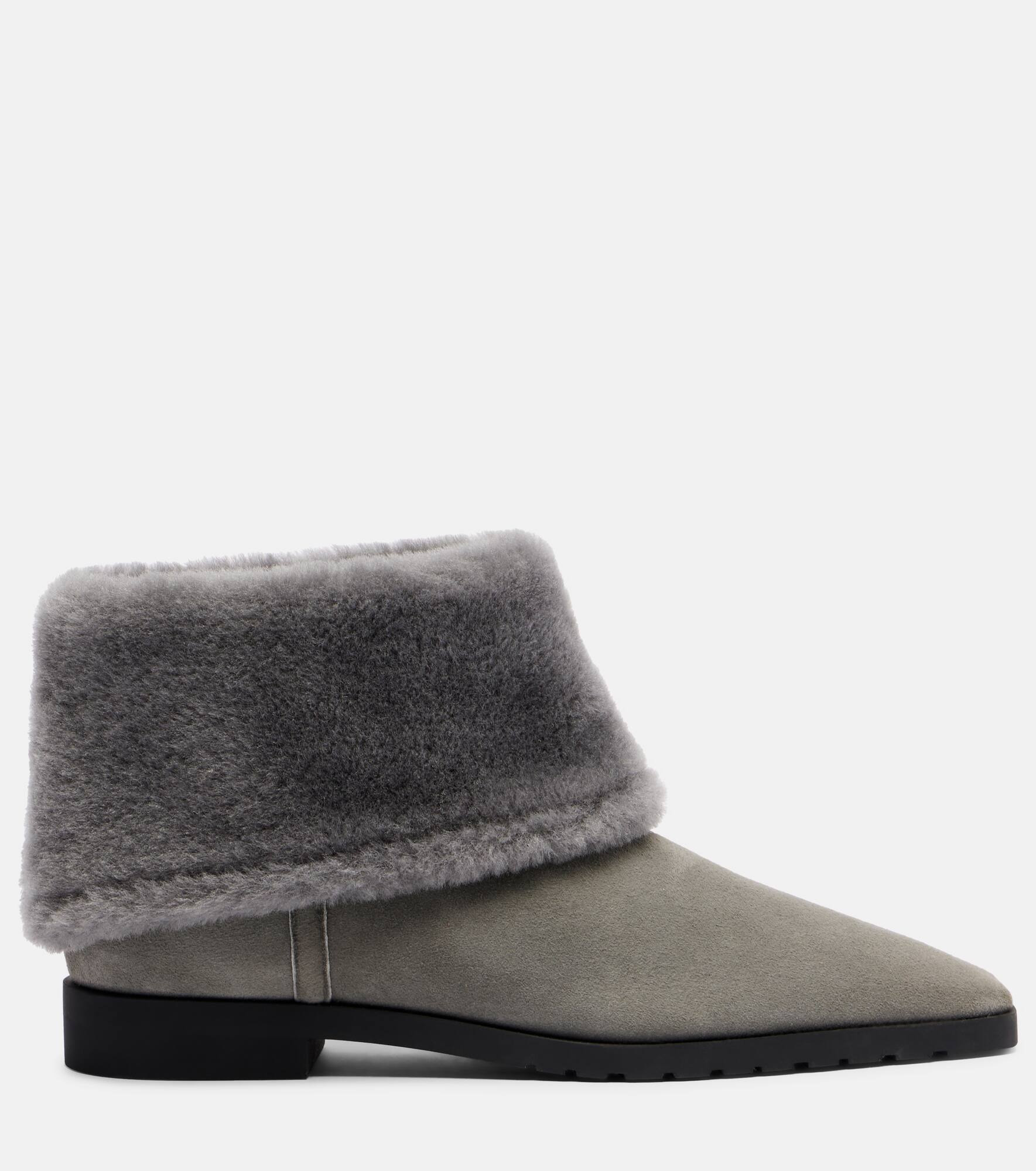 Shearling-lined suede ankle boots - 4