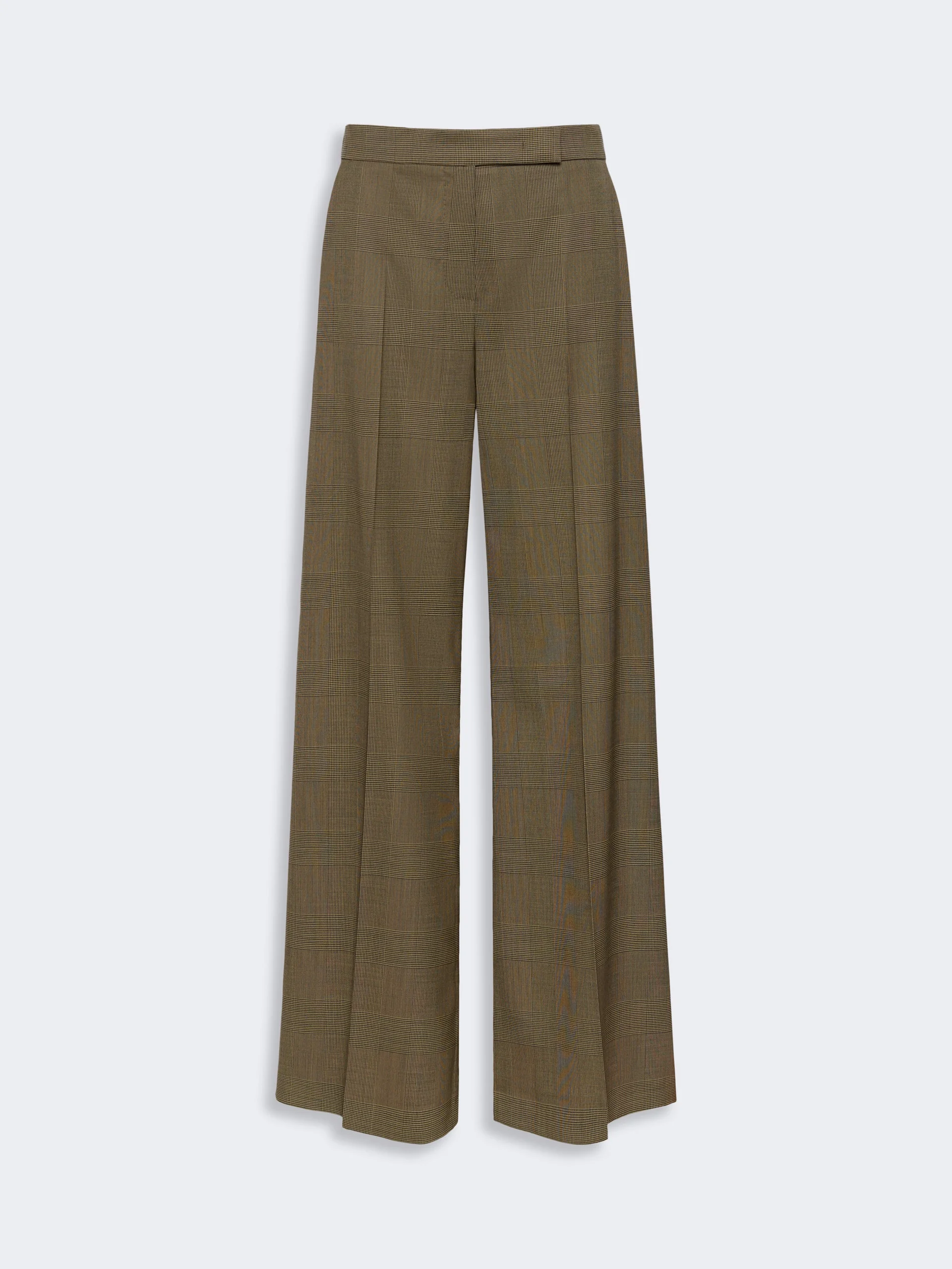 NETTO Glen plaid wool trousers - KAKI - 1