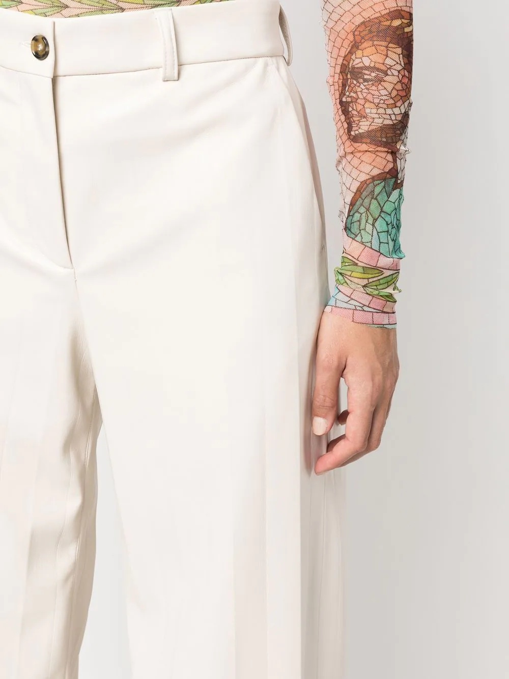 high-waisted wide-leg trousers - 5
