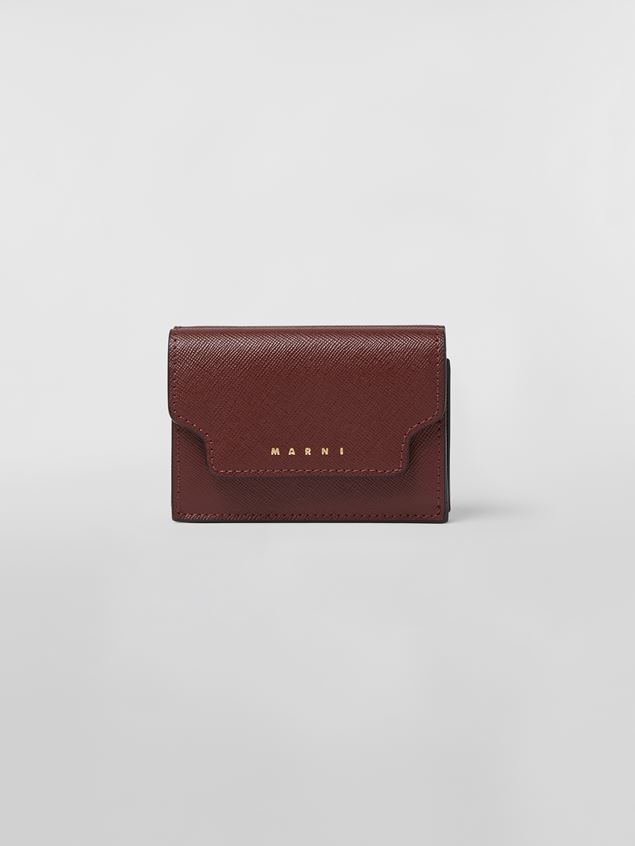 TRI-FOLD WALLET IN MONO-COLOURED SAFFIANO LEATHER - 1