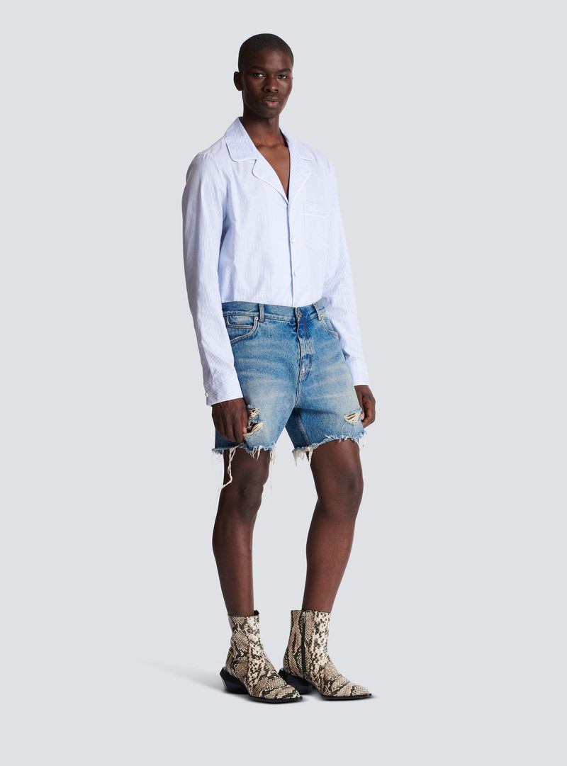 Unisex shorts in vintage Blue Wash denim 3