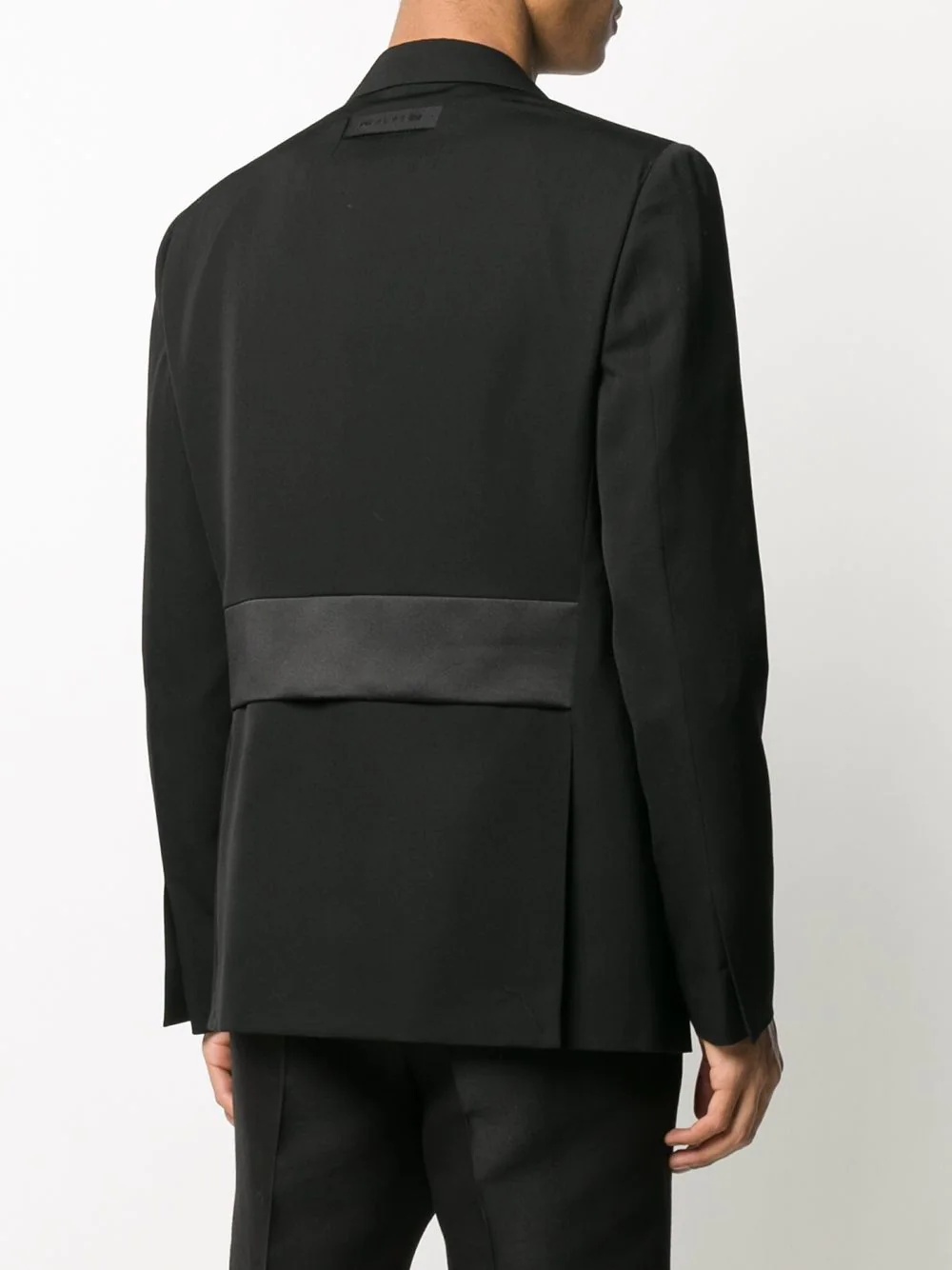 asymmetric satin-panel blazer - 4