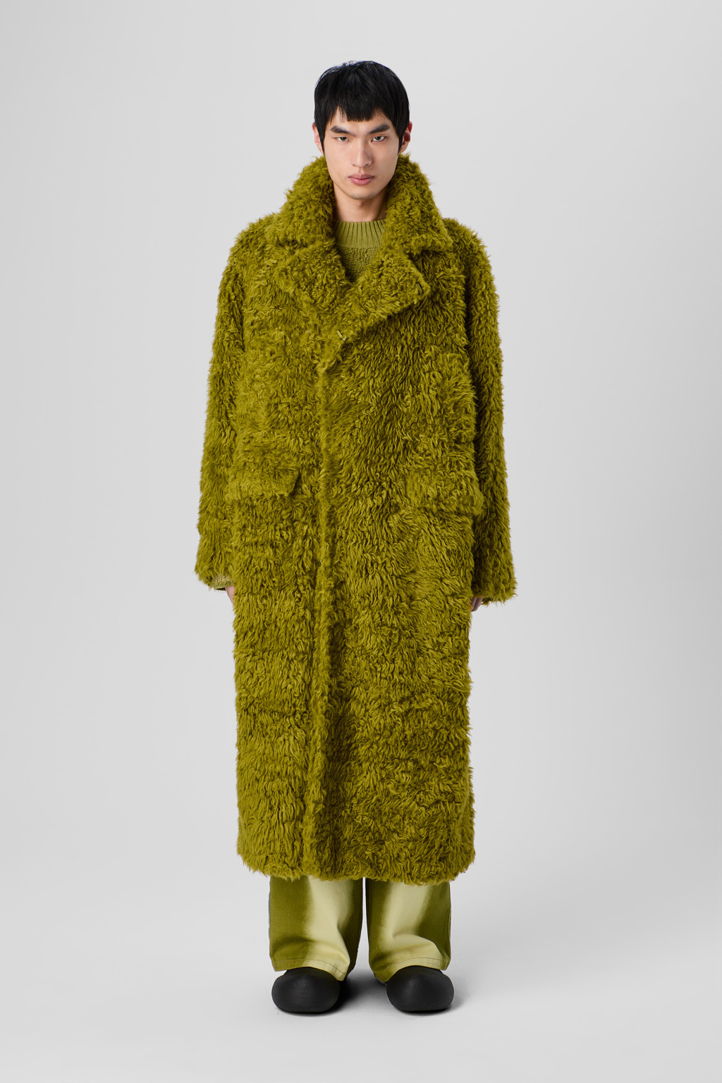 Green textured coat - 2