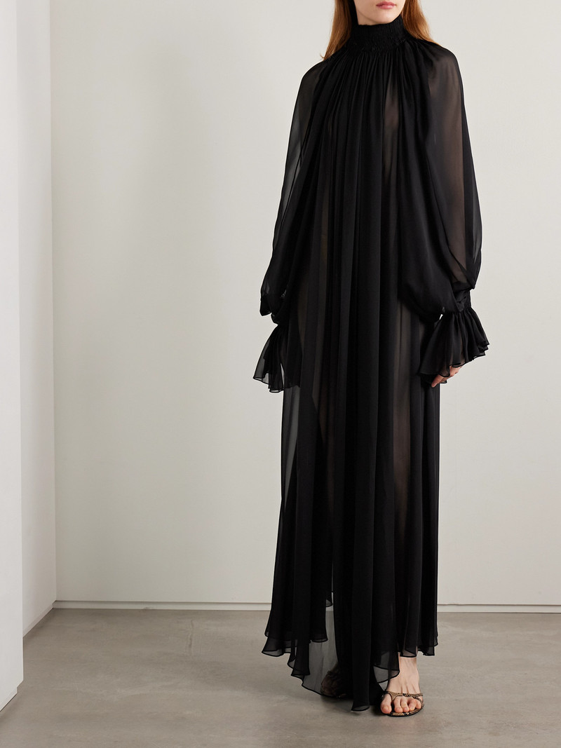 Edgar Gathered Silk-chiffon Maxi Dress 5
