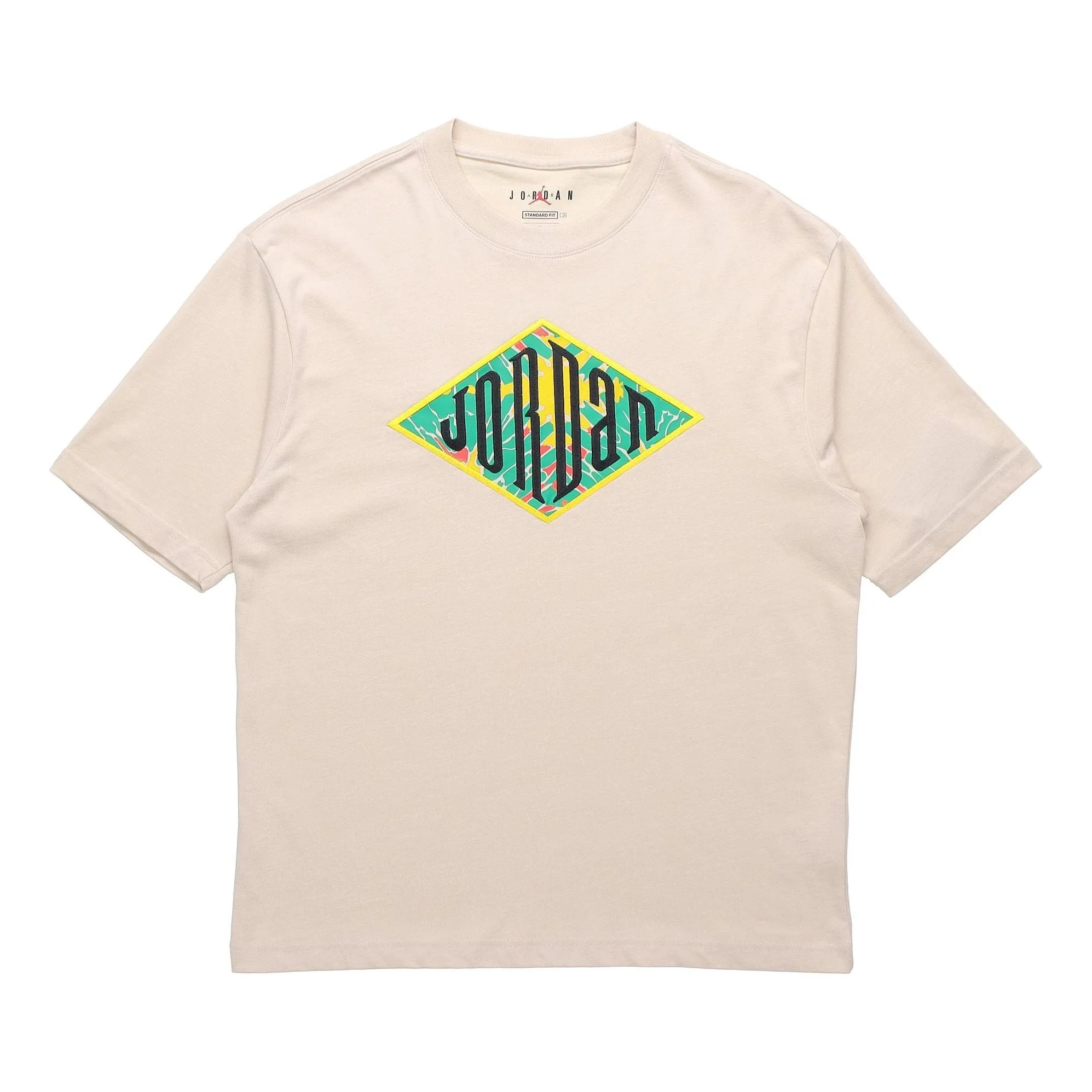 Air Jordan Sport DNA Stitching Applique Logo Short-sleeve Tee Men Oatmeal CN3114-140 - 1