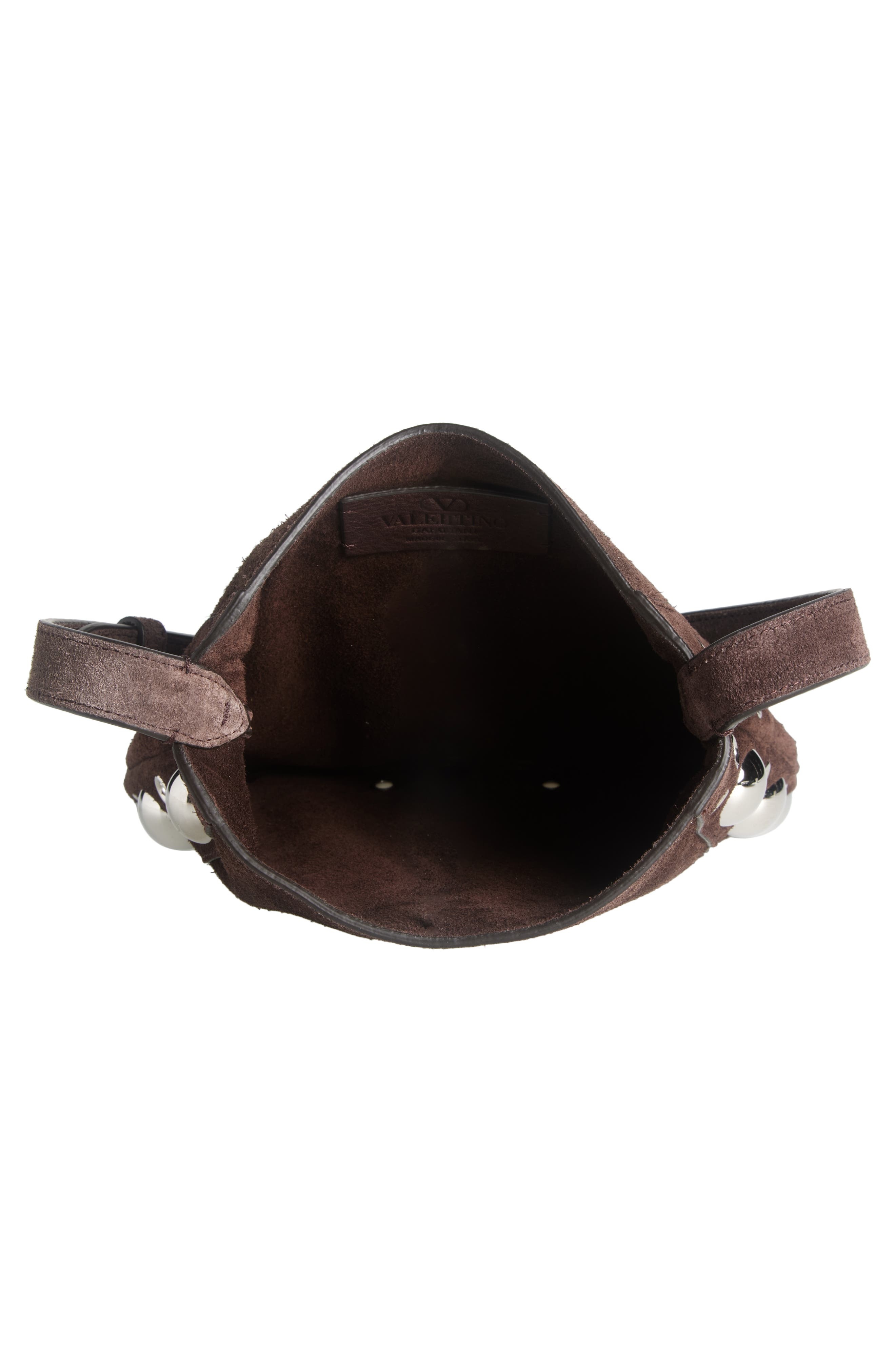 Valentino Garavani Small Nellcôte Fringe Stud Suede Crossbody Bag in Brown at Nordstrom - 6