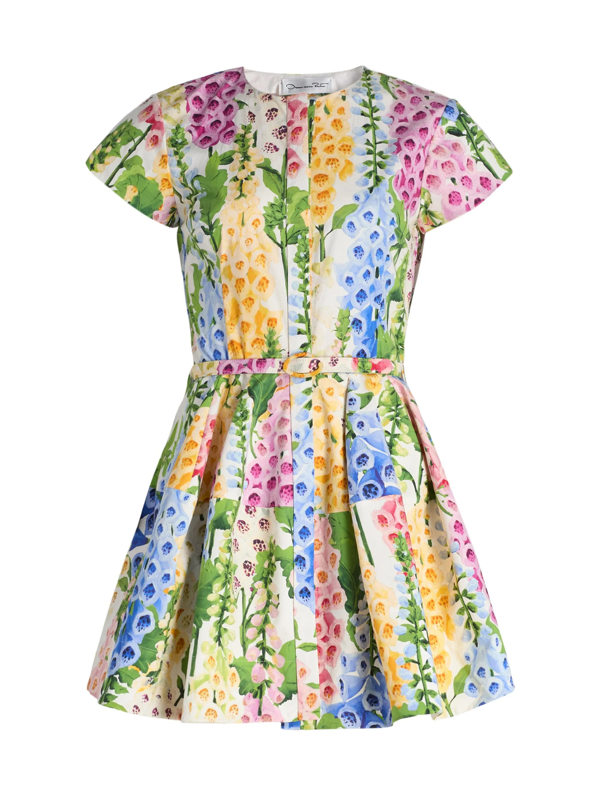 Women's Foxgloves-Print Stretch-Cotton Poplin Minidress - White Multi - 1