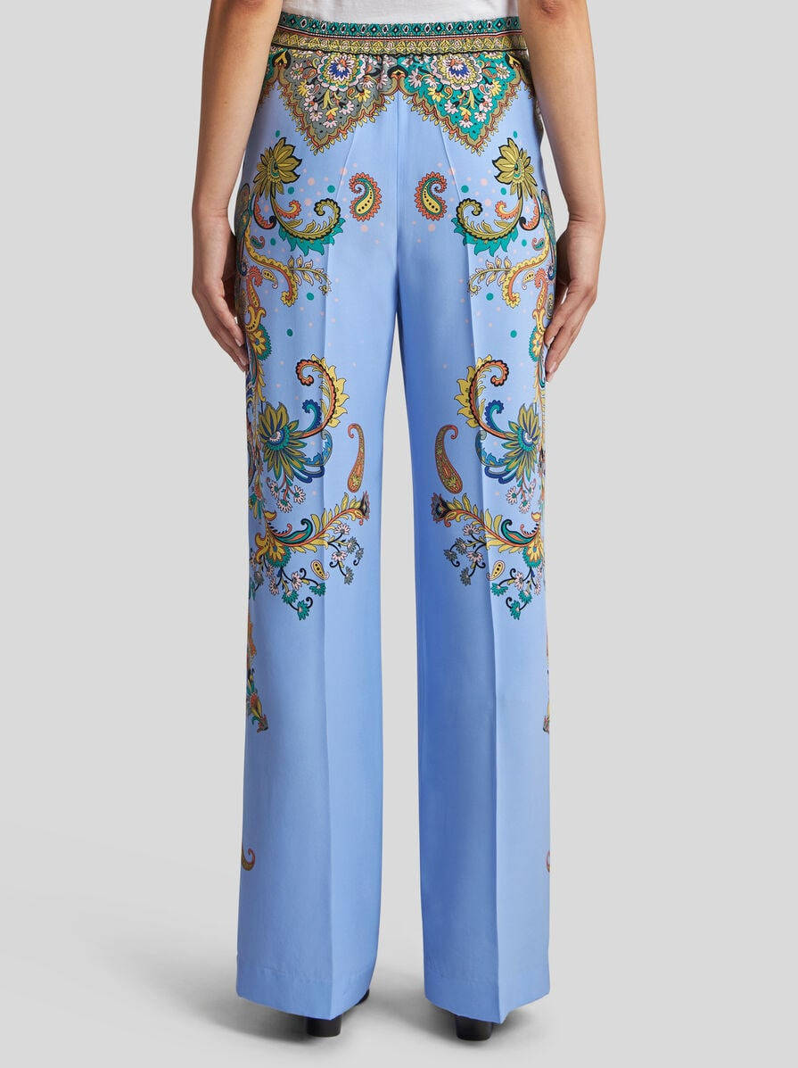 FLORAL SILK TROUSERS - 5