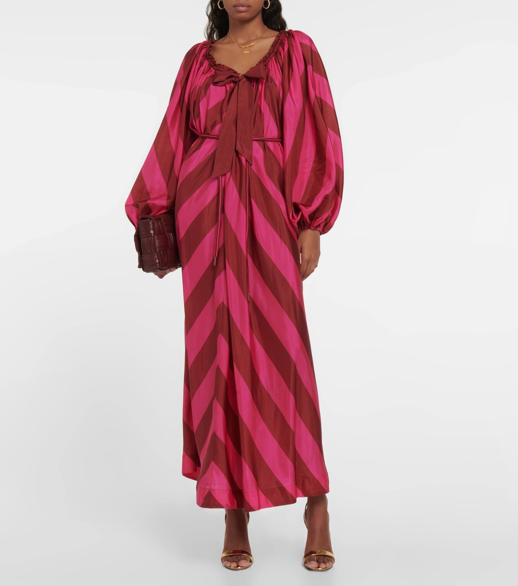 Chevron-printed silk kaftan - 2