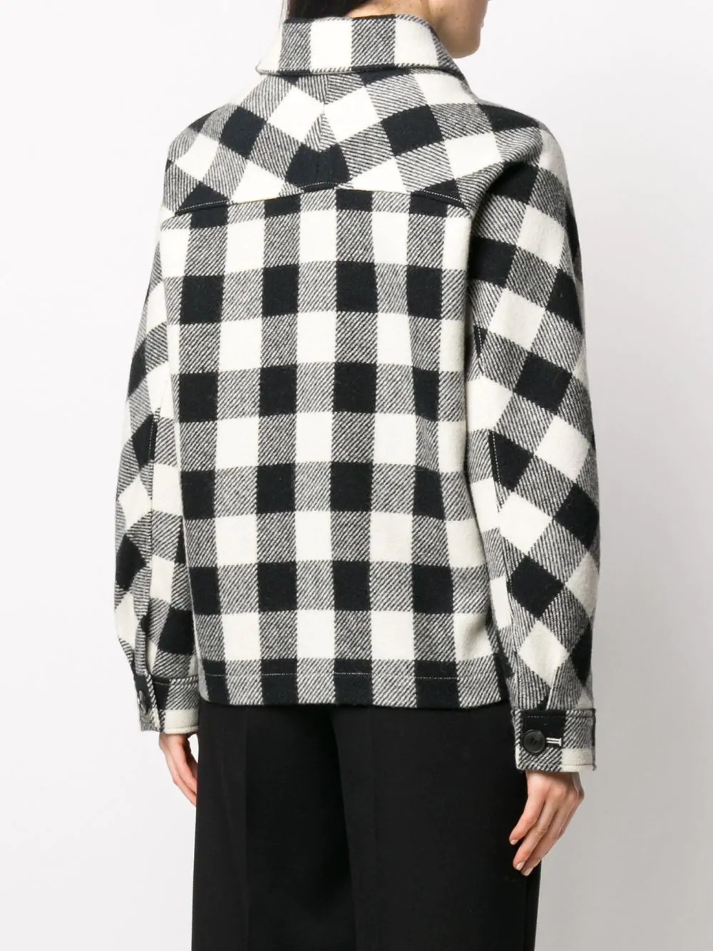 oversized checkered buttoned jacket - 4